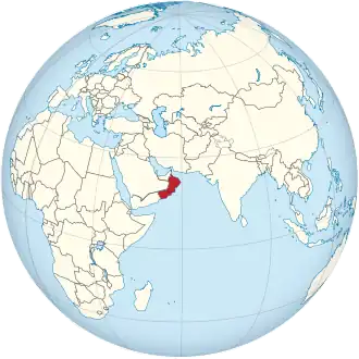 Location of Oman
