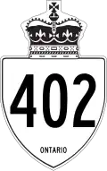 Highway 402 marker