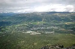 Oppdal as seen from the Almann Mountain