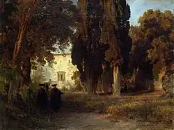 Klostergarten by Oswald Achenbach, nach 1857