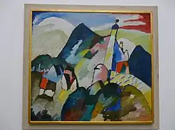 Schilderij Blick auf Murnau mit Kirche, 1920