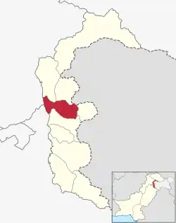 Map of Azad Kashmir with Bagh highlighted