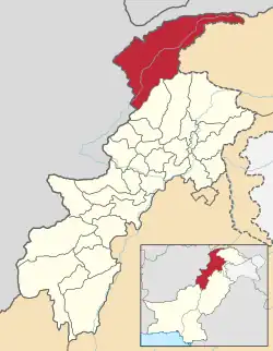 Map of Khyber Pakhtunkhwa with Chitral District highlighted