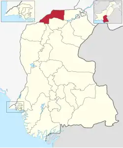 Map of Sindh with Jacobabad District highlighted