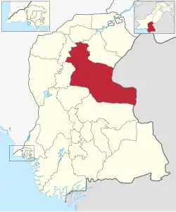 Map of Sindh with Khairpur District highlighted