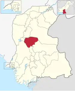 Map of Sindh with Shaheed Benazirabad District highlighted