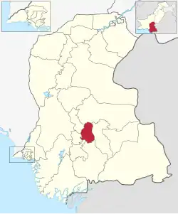 Map of Tando Allahyar with Tando Allahyar District highlighted
