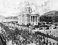 Palácio Monroe in 1910, during the funeral of the writer and politician Joaquim Nabuco.
