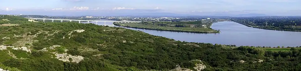 Confluence of the Durance with the Rhône
