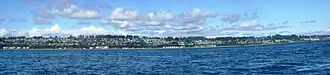 A panoramic view of Campbell River as seen from the Discovery Passage