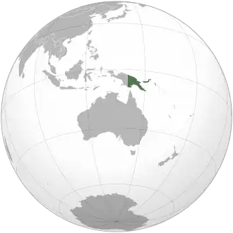 Location of Papua New Guinea