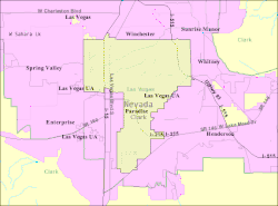 Location of Paradise, Nevada