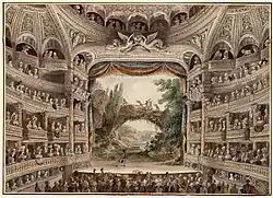 inside of theatre with seats and stage