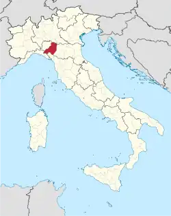 Map with the province of Parma in Italy