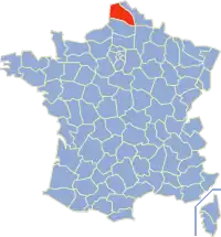 Map showing the location of Pas-de-Calais
