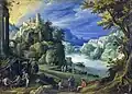 Paul Bril, Phantastic mountain scene, 16th century.
