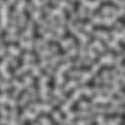 An image of Perlin noise, where 0 is black, and 1 is white, and the values smoothly transition between the two.