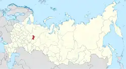 Map showing Komi-Permyakia in Russia