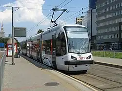 A PESA 120N light rail vehicle in Warsaw