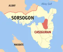 Location of Casiguran, Sorsogon