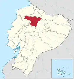 Location of Pichincha  in Ecuador.