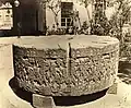 The Stone of Tizoc, where the Aztecs may have put people's hearts after they were sacrificed