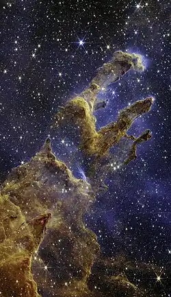 The Pillars of Creation imaged by James Webb over 25 years later.