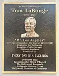 Plaque to Tom LaBonge, Hollywood Boulevard.
