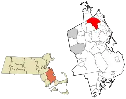 Location in Plymouth County, Massachusetts