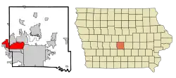 Location of Urbandale, Iowa
