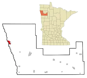 Location of East Grand Forkswithin Polk County and state of Minnesota