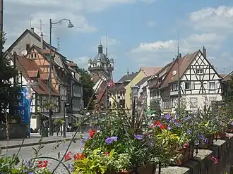 The old town from the bridge on the Ill.