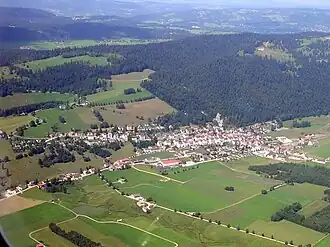 Aerial view of Les Ponts-de-Martel