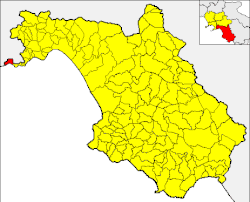 Positano within the Province of Salerno