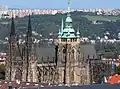The Cathedral Basilica of St Vitus in Prague is built inside the castle walls.
