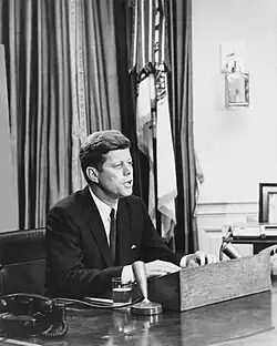 President John F. Kennedy giving his civil rights speech on June 11, 1963