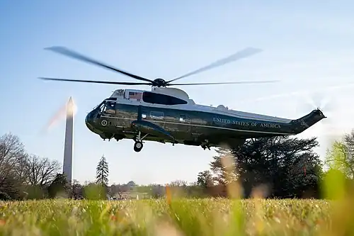 Marine One – the presidential helicopter used for carrying the president