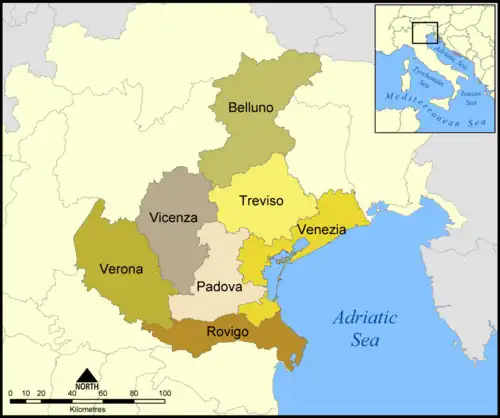Veneto provinces.
