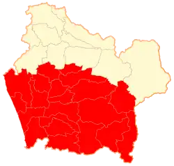 Location in the Araucanía Region