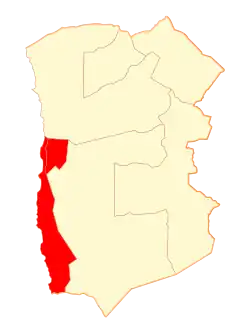 Location in Tarapacá Region