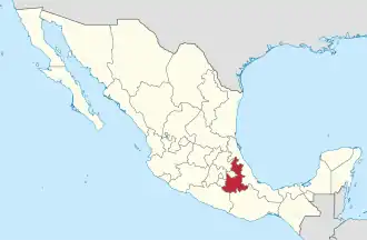 Puebla within Mexico