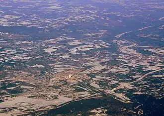 An aerial view of Quesnel