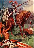 Conquistadors' metal armor, better weapons, and horses helped them beat the Aztecs