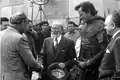 Menéndez Pidal on the set of El cid.  Hispanist Colin Smith showed Pidal manipulated the Cantar de Mio Cid manuscript, analyzing it with X-rays.