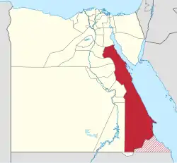 Red Sea Governorate on the map of Egypt