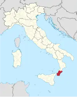 Location of the Metropolitan City of Reggio Calabria