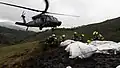 Rescue workers finding the people aboard the plane.