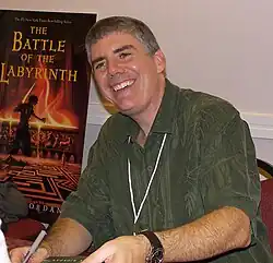 Riordan signing copies of The Battle of the Labyrinth on November 3, 2007