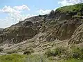 Rills on cliffs, typical of badlands topography