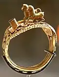 Gold ring with horses of Rameses II, in the Louvre